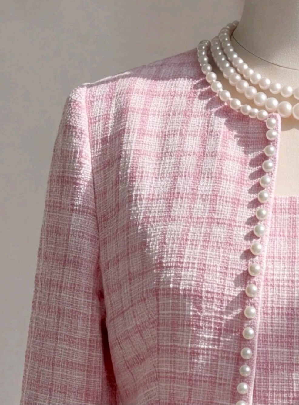 Autumn/Winter Holiday Vacation Elegant Romantic Minimalist Pearl Trim Long - Picture 5 of 7